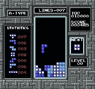 Tetris (USA) (Beta 1) (Tengen) (Unl) screen shot game playing